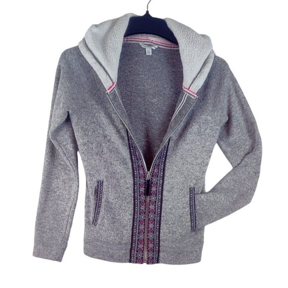 Nordic Cardigan Hoodie by American Eagle Outfitters Ski Skater Cottage Faux Flee - Picture 4 of 9